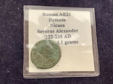 Roman AE21 Bythnia Nicaea Severus Alexander Coin (222-235 A.D.)