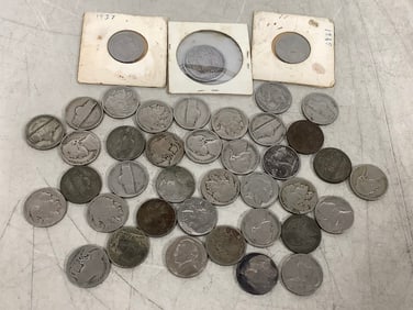 Various buffalo nickles and silver nickles