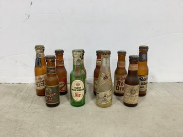 Vintage beer bottle salt/pepper shakers(tallest 4.5in.)