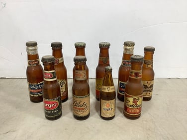 Vintage beer bottle salt/pepper shakers(tallest 4.5in.)