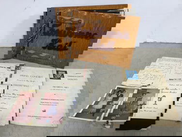 Vintage scrapbook with pictures and more