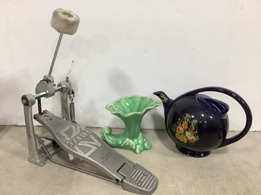 Hall ceramic teapot(7.25in.tall), Tama drum pedal, and more