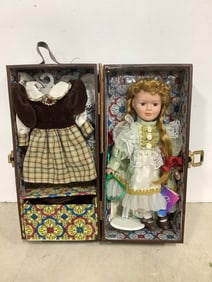 Ashley Belle porcelain doll with wardrobe and authentication