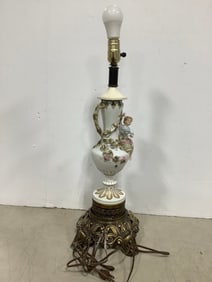 Italian porcelain lamp(26in.tall with bulb-works)
