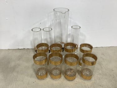 MCM glass mojito drink set(tallest 12.5in.)