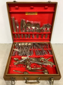 Wooden Case with Vintage Utencils