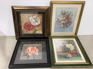 Various Framed Floral Artwork (Largest - 12.5inx15in)