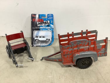 Vintage Hubley Metal Trailer (#800), and Hummer