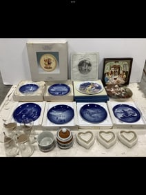 Collectible plates, drinking glasses, and more