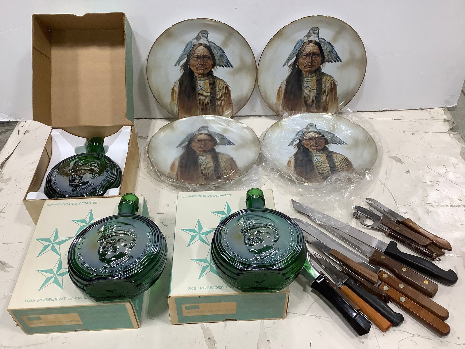 Dwight David Eisenhower commemorative decanters, Chief Sitting Bull collectible plates, and more (1 of 1)