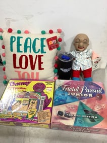 Board games, holiday pompom pillow, and more