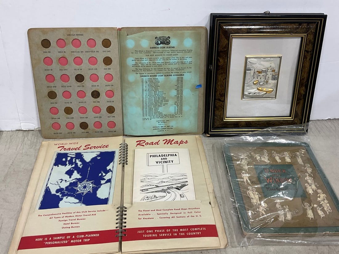 Traveler Service Road Maps, Vintage Coin Booklet, Framed Artwork (9inx10.5in), and more (1 of 1)