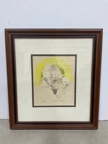 A Fathers Love' Handcolored Lithograph (15inx17in)