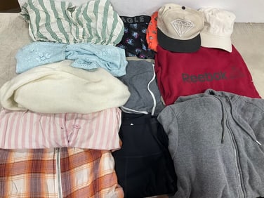 Various Clothing (Reebok, American Eagle, etc), and Hats