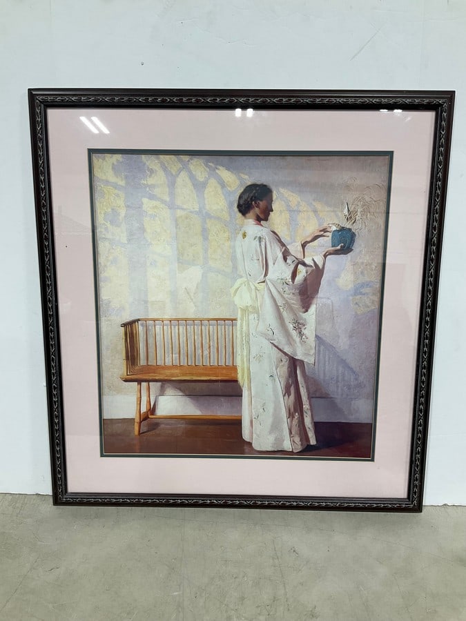 Framed White Kimono Art Print by Daniel Garber (28inx30in) (1 of 1)