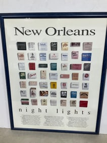 Framed New Orleans Matchbooks Art Print (26inx32in)