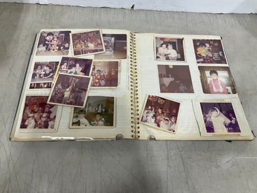 Vintage scrapbook full of photographs