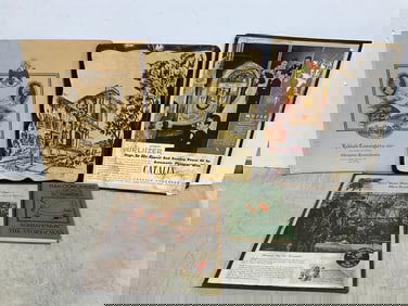 Vintage ephemera and art on wood