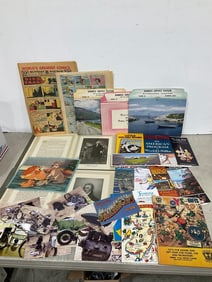 Vintage ephemera(travel brochures, Sunday News paper, and more)