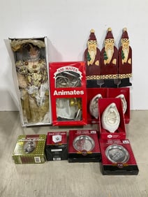 Vintage Heirloom doll, Animates collectible, stocking holders, and more