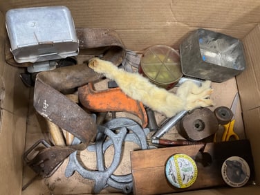 Bait Baffler tackle box, pins, pelt, and more