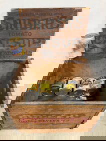 Vintage Boller wooden crate(11in.x16.5in.x12.75in.), Billy Beer(unopened can), vintage food