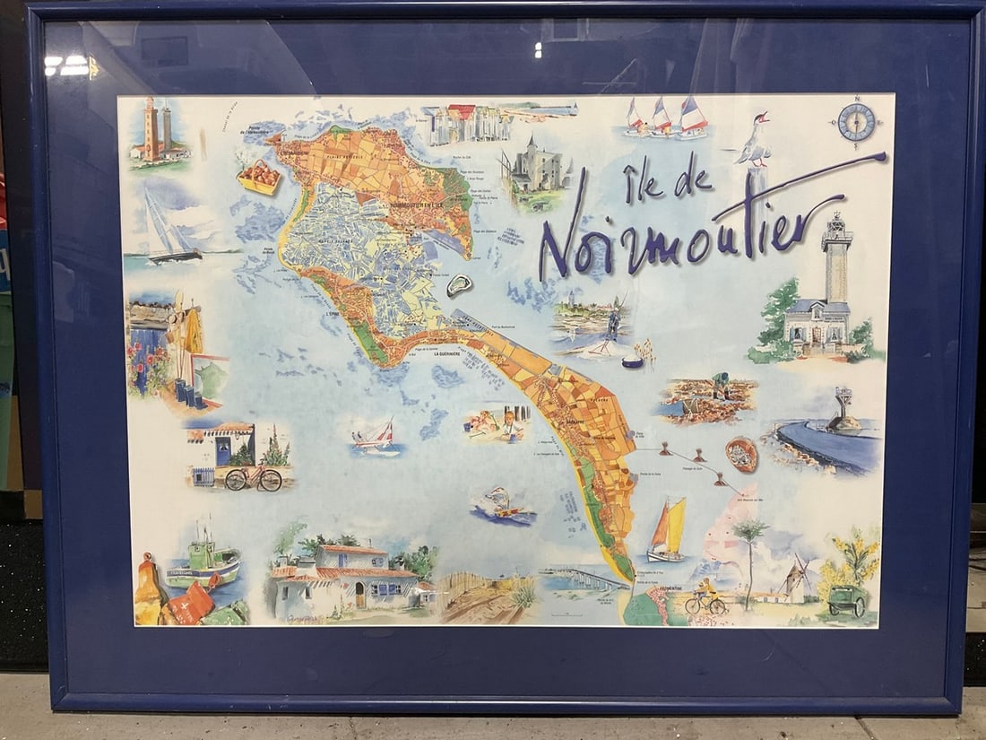 Ile de Noirmoutier framed map(25.5in.x33.25in.) (1 of 1)