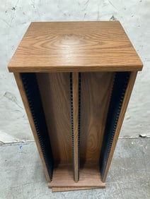 Rotating Double Sided Wooden CD Organizer