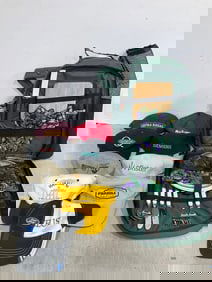 Picnic backpack set and various hats