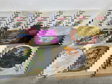 Schmid 1977 Raggedy Ann plates, Goebel crystal glass bell, and more