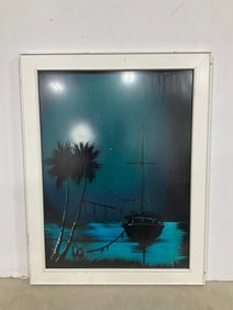 Framed boat art print(21.5in.x27.5in.)