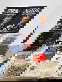 Vintage ephemera(service manuals and more) and Michael Jackson cardstock posters(12in.x18in.)