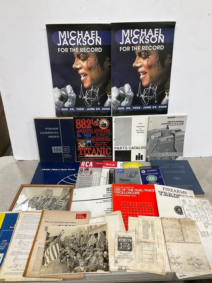 Vintage ephemera(service manuals and more) and Michael Jackson cardstock posters(12in.x18in.) (1 of 1)