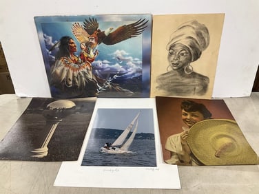 Native print on board(16in.x20in.) and other artwork