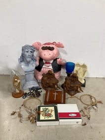 Various Religious Decor, Coaster Set, Candle Holder, and more (12.5in Tall)