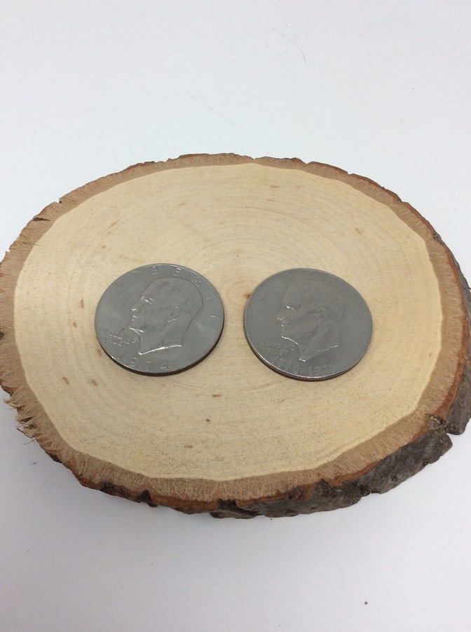 2 Eisenhower Silver Dollar 1974 and 1776-1976 liberty bell moon (1 of 1)