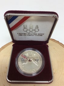 USA Mint 1988 S Olympic Seoul Korea proof silver dollar coin(in original case)