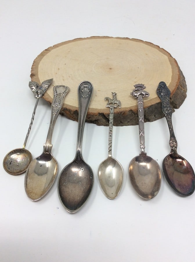 6 Antique collectible silver color spoons (Reed Barton, hotel penn New York and more) (1 of 1)