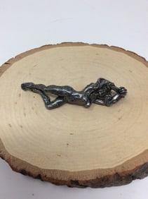 Vintage erotic nude female pendant(3.25in.tall-signed)