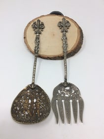 Vintage Ugo Bellini italian silverplated Ormate Cherub Baroque serving set