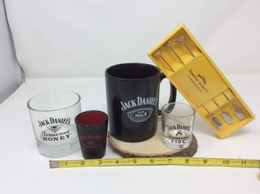 Jack Daniels shot glasses, mug, and more