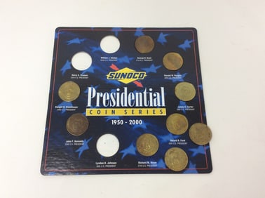 Sunoco presidential coin series(1950-2000-missing Truman, Clinton, and Johnson)