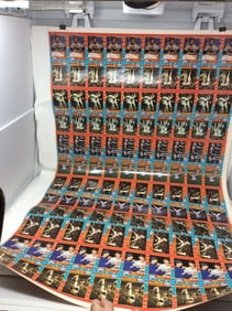 Uncut sheet of baseball cards