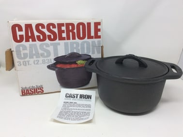Cast iron 3qt.casserole pot(new in box)