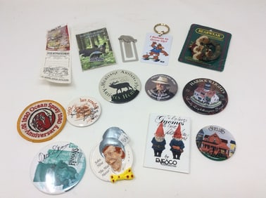 Signed buttons by artist and more
