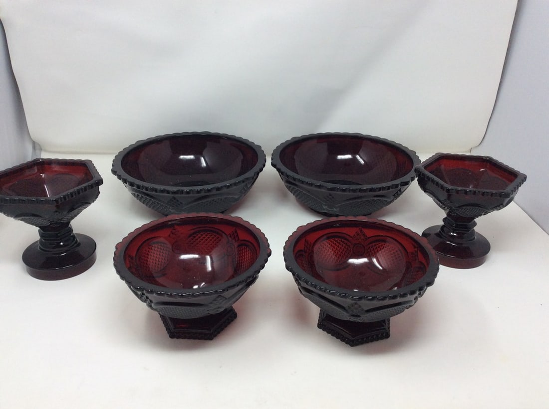 Ruby Red Avon Candy Bowl Fruit/Chip Bowls (1 of 1)