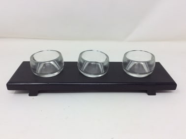 HomeTrends wood tray candleholder(2in.x3in.x10in.)