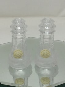 Lenox lighthouse salt and pepper shakers (full lead crystal-4in.tall made in Germany)