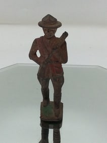 Antique lead toy soldier marching(3.25in.tall)