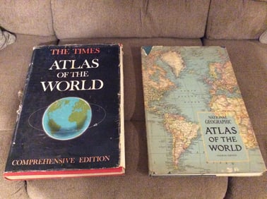 Two extra large Atlas of the World Coffee Table book